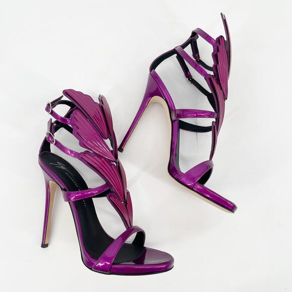 Giuseppe Zanotti Metallic Fuchsia Cruel Alien Wing Stiletto Heel Sandals 38 - Picture 4 of 13